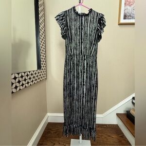 Buru black and silver semi-sheer dress size M